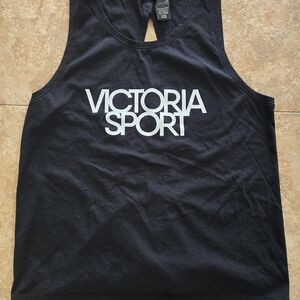 Victoria's Secret Black Tank with White VICTORIA SPORT Logo
